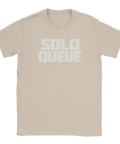 Beigefärgad t-shirt med minimalistisk typografi och gaming-budskap