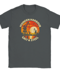 T-shirt med hamnmotiv i retrostil och texten Hisingen Harbour – Grit & Steel
