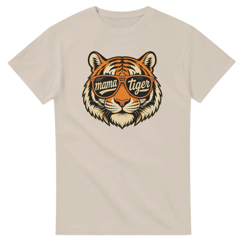 Stilrent wildlife-motiv med en cool tiger i retrostil och solglasögon