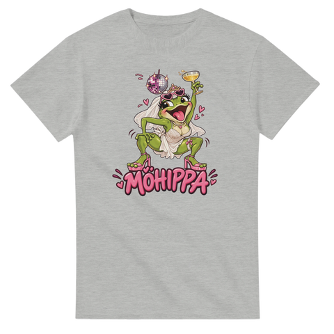 T-shirt med texten Möhippa och en festande groda i brudslöja