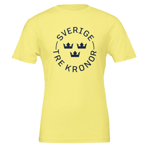 Sverige Tre Kronor-motiv på t-shirt herr blå
