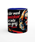 Mugg med texten Det där med människor är inte min grej och retromotiv.