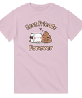 Kawaii-illustration av toalettpapper och bajskorv på rosa t-shirt