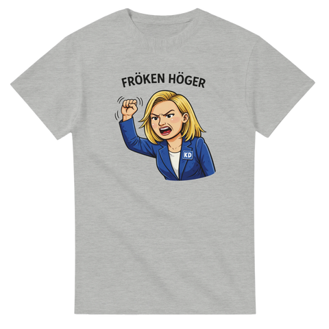Grafiskt motiv av arg kvinna med politisk edge – Fröken Höger t-shirt