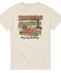 Klassisk svensk sommar-nostalgi i grafisk halftone-design – benvit t-shirt