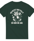 Kaxig illustration av liten djävul med horn och svans – rolig t-shirt