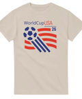 Klassiskt fotbollstryck i vintage-stil för fotbolls-VM 2026 i USA