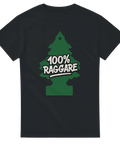 Svart t-shirt med grön wunderbaum och texten "100% Raggare"