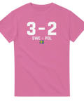 Rosa t-shirt med supportertryck från den dramatiska matchen mot Polen