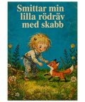 Detaljerad närbild på den absurda texten Smittar min lilla rödräv med skabb