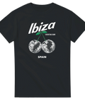 Illustration av discokulor formade som körsbär på svart t-shirt