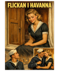 Flicka i fönster och sjöman – Flickan i Havanna retroposter