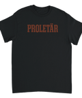 Klassiskt statement-tryck PROLETÄR i brun färg – svart t-shirt