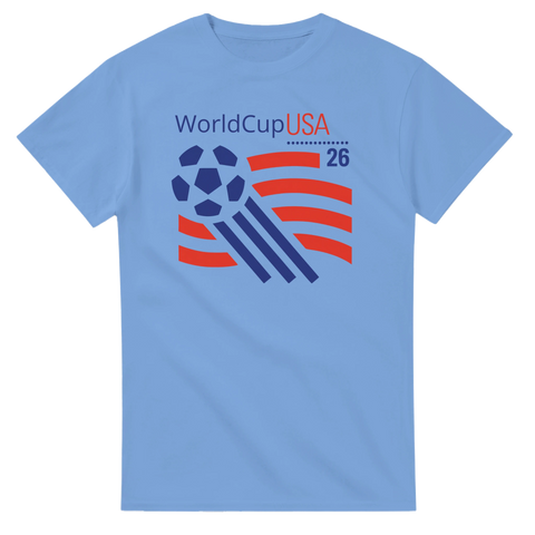 Amerikansk fotbollsinspirerad grafik med texten WorldCup USA 26