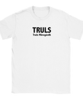 Vit t-shirt med minimalistiskt pingismotiv och texten TRULS truls möregårdh