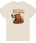 Lekfullt tryck med gosedjur och konfetti i vintage stil – t-shirt med citat