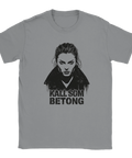 Ljusgrå t-shirt med urbant grafiskt motiv och rå attityd