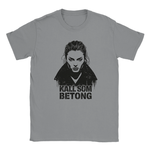 Ljusgrå t-shirt med urbant grafiskt motiv och rå attityd