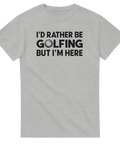 Gråmelerad t-shirt med rolig text för golfentusiaster