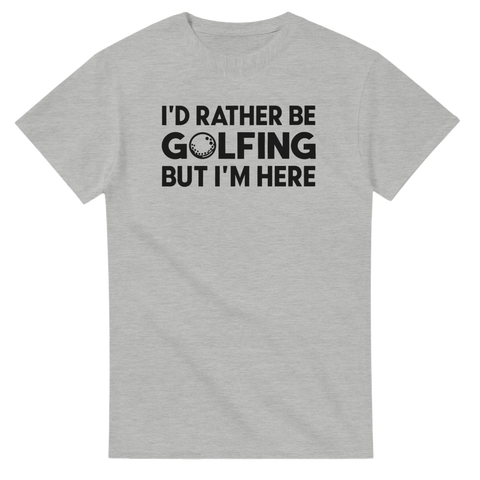 Gråmelerad t-shirt med rolig text för golfentusiaster