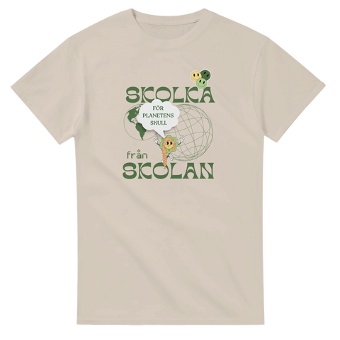 rolig t-shirt Skolka från skolan naturfärgad med skoltema