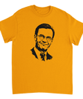 Modern politisk design med Kristersson-motiv – gul t-shirt