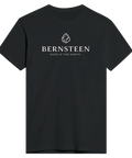 Svart t-shirt för herr med stilrent Bernsteen tryck i vitt