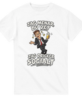 Roligt citat-tryck om att dricka socialt på vit t-shirt