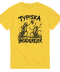 Handritad illustration av insekter med attityd på gul t-shirt