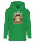 Grön hoodie för barn med komisk hamsterdesign i vintagestil