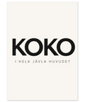 Närbild på typografisk poster med fet svart text mot en krämvit bakgrund i modern skandinavisk stil.