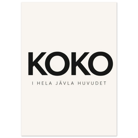 Närbild på typografisk poster med fet svart text mot en krämvit bakgrund i modern skandinavisk stil.