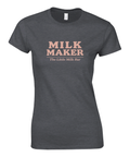 Vintage-inspirerad design Milk Maker med kaxig text på mörkgrå t-shirt