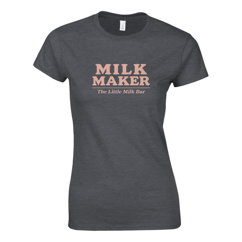 Vintage-inspirerad design Milk Maker med kaxig text på mörkgrå t-shirt