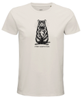 Svart, detaljerad råtta med texten "STREET ADAPTATION" på en vit premium herr-t-shirt.