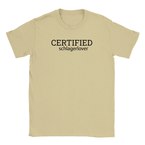 Eurovision fan t-shirt med tydligt Certified Schlagerlover-tryck