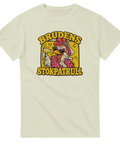 T-shirt till möhippa med texten Brudens stökpatrull och en höna med hjärtformade solglasögon, slöja och rosa boa
