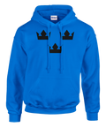 Svensk nationalsymbol med tre svarta kronor på blå hoodie