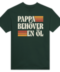 Grön T-shirt med retro stil för pappor som älskar öl