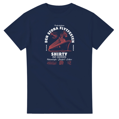 retro färjemotiv t-shirt Den stora flytfesten Fredrikshavn mörk