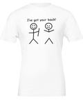 Rolig t-shirt med streckgubbar och texten I've got your back