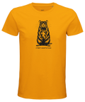 Kaxig t-shirt med grafiskt motiv av en råtta i gult