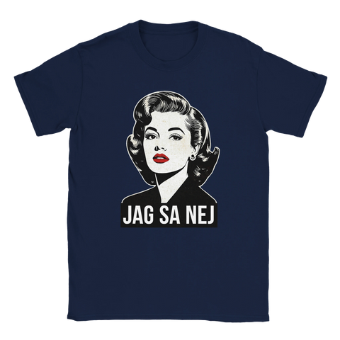 Provokativ t-shirt med retro-motiv och texten Jag sa nej