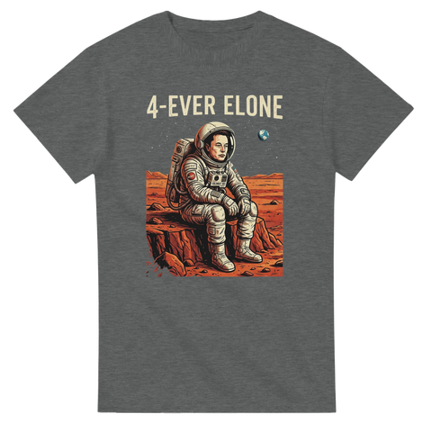 Humoristisk Elon Musk parodi med rymddräkt och Mars-landskap – t-shirt med tryck