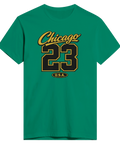 Grön t-shirt med sportigt Chicago 23 tryck i gult och svart
