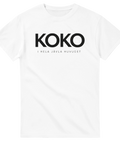 T-shirt med kaxig textdesign och grafiskt budskap på vit bas