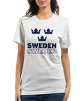 Tre Kronor Sweden motiv t-shirt dam svensk supporterkläder