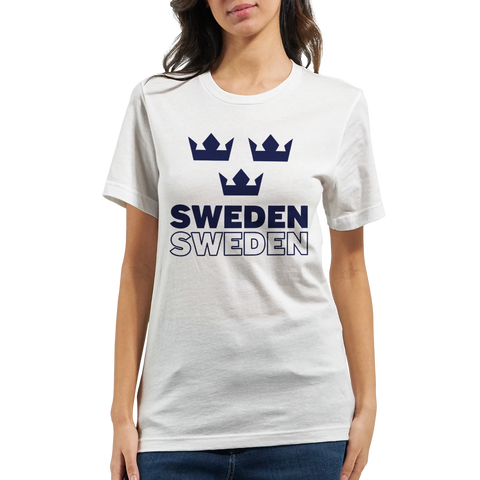 Tre Kronor Sweden motiv t-shirt dam svensk supporterkläder
