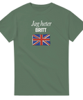 Statement t-shirt med text Jag heter Britt och flaggmotiv