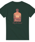 Mörkgrön t-shirt med vintage tequila-tryck och grafiska dödskallar